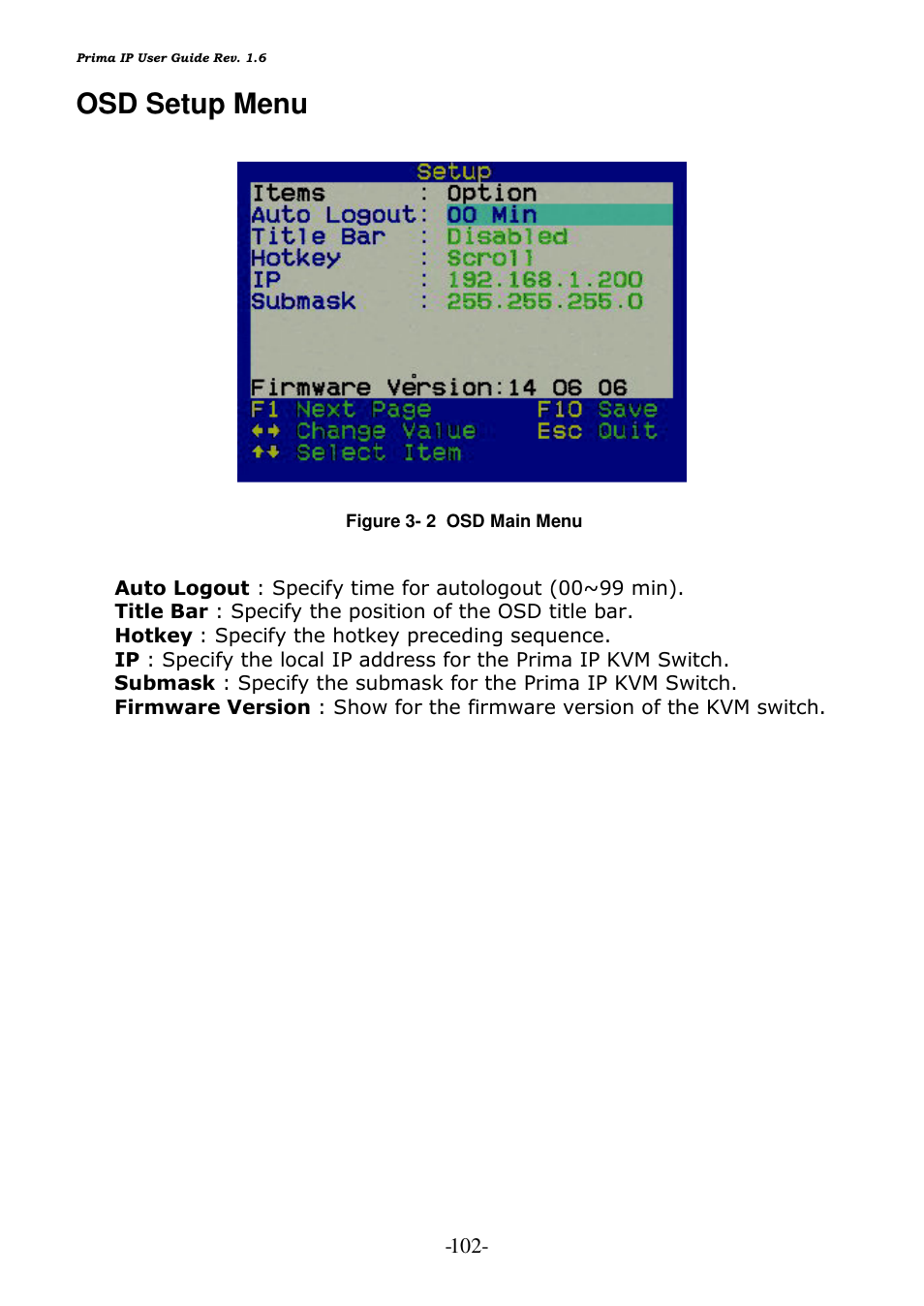 Osd setup menu | Linkskey LKV-9208IP User Manual | Page 106 / 111