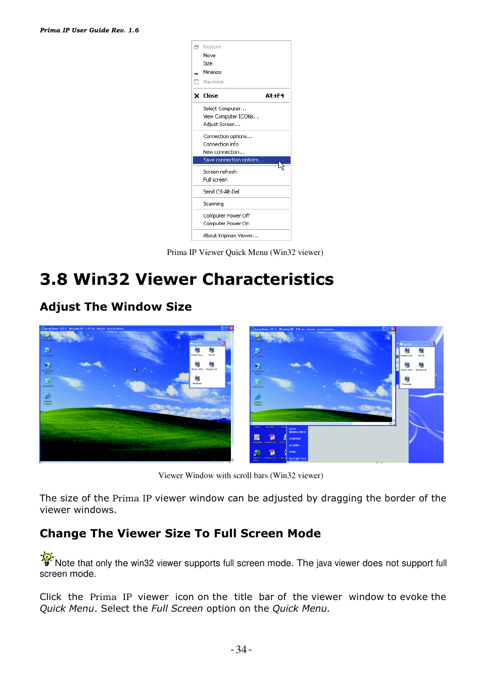 8 win32 viewer characteristics | Linkskey LKV-9208IP User Manual | Page 38 / 111