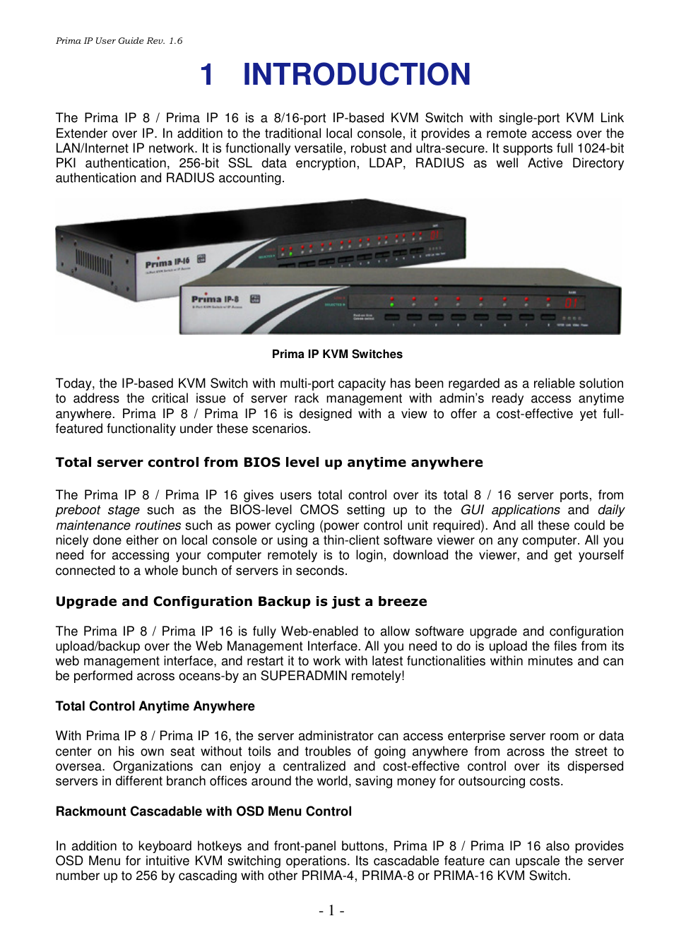 1 introduction | Linkskey LKV-9208IP User Manual | Page 5 / 111