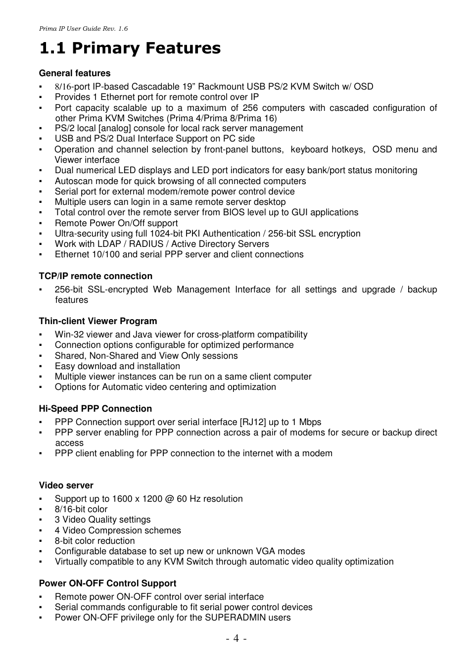 1 primary features | Linkskey LKV-9208IP User Manual | Page 8 / 111