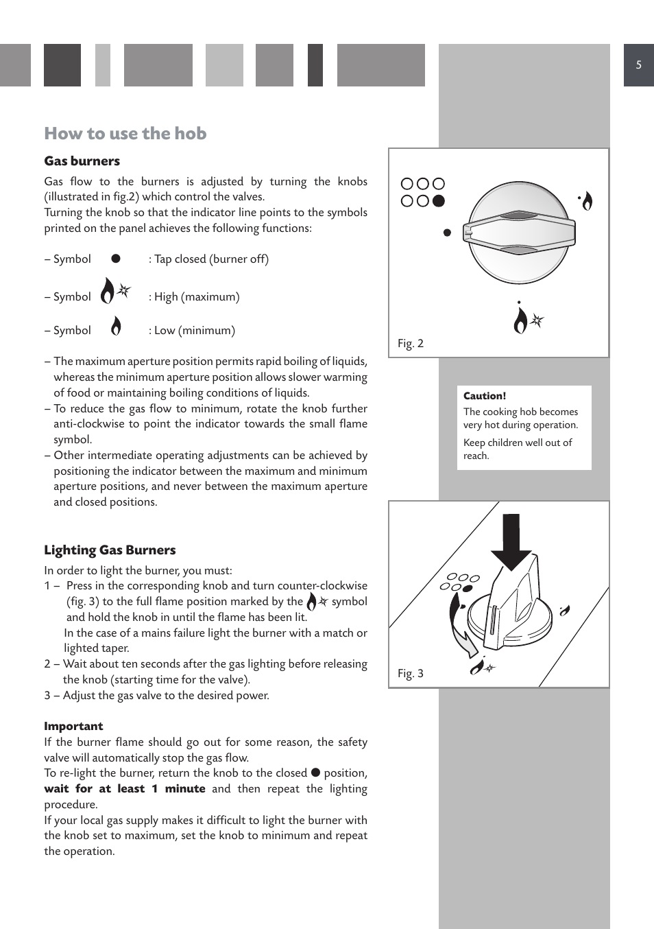 How to use the hob | CDA HCG 931 User Manual | Page 5 / 20