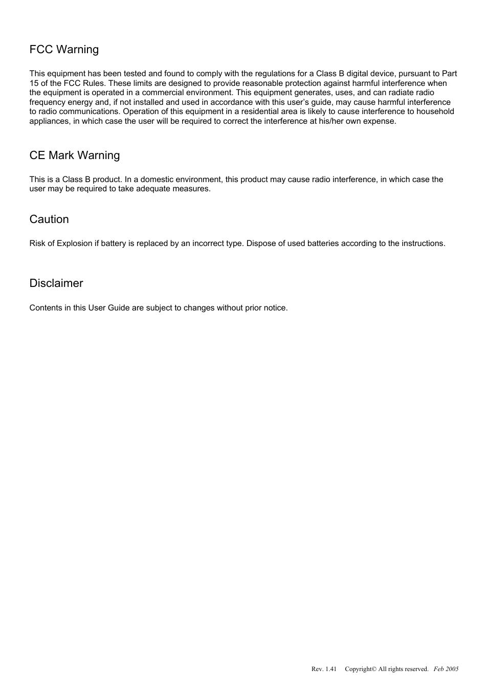 Fcc warning, Ce mark warning, Caution | Disclaimer | Linkskey LKV-IOP08 User Manual | Page 2 / 16