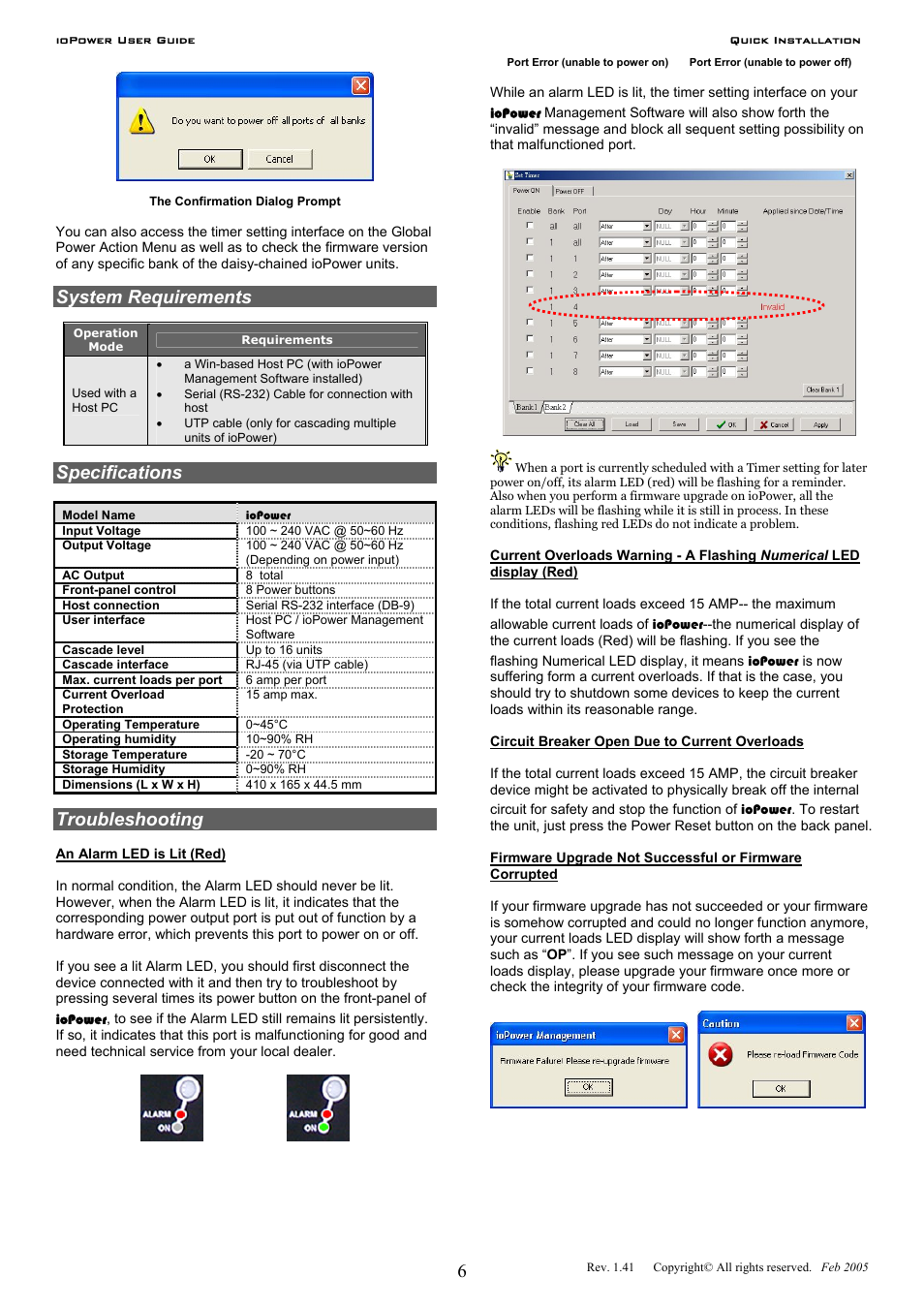 System requirements, Specifications, Troubleshooting | Linkskey LKV-IOP08 User Manual | Page 9 / 16