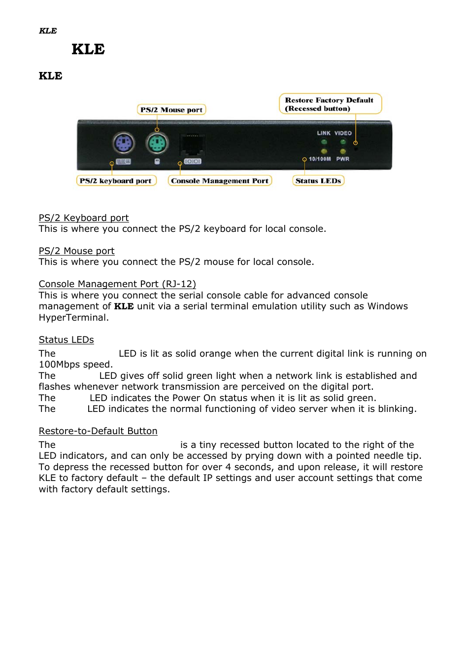 Kle external views, Xternal, Iews | Kle front view, 3 kle external views | Linkskey LKV-IPM01 User Manual | Page 12 / 95