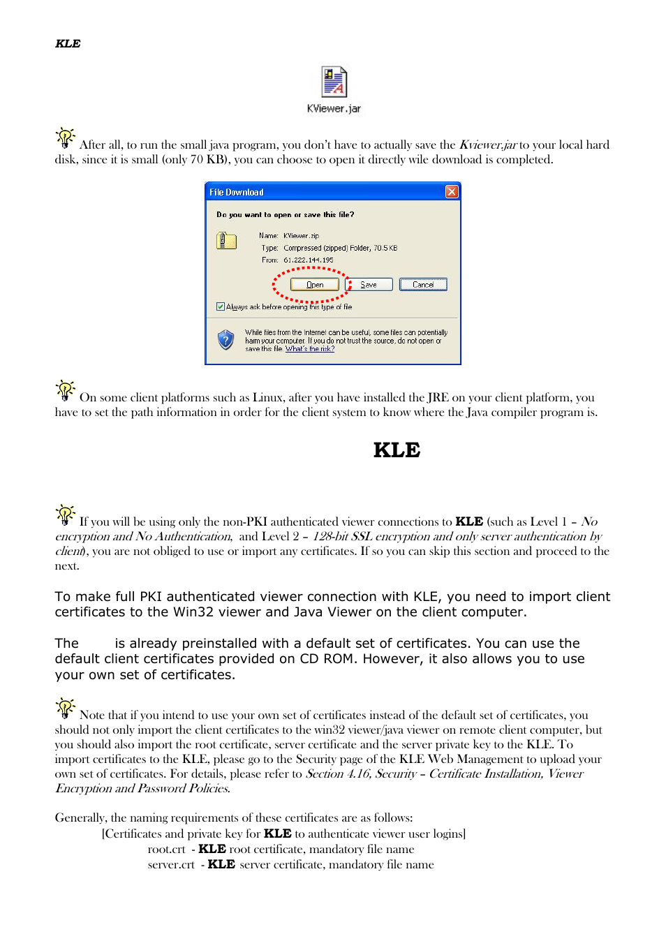 Mport certificates to, Viewer on the client computer | Linkskey LKV-IPM01 User Manual | Page 29 / 95
