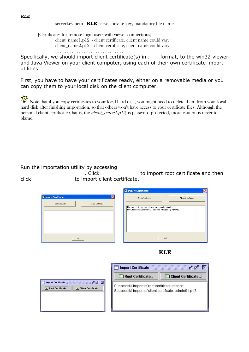 Import client certificate to win32 viewer | Linkskey LKV-IPM01 User Manual | Page 30 / 95