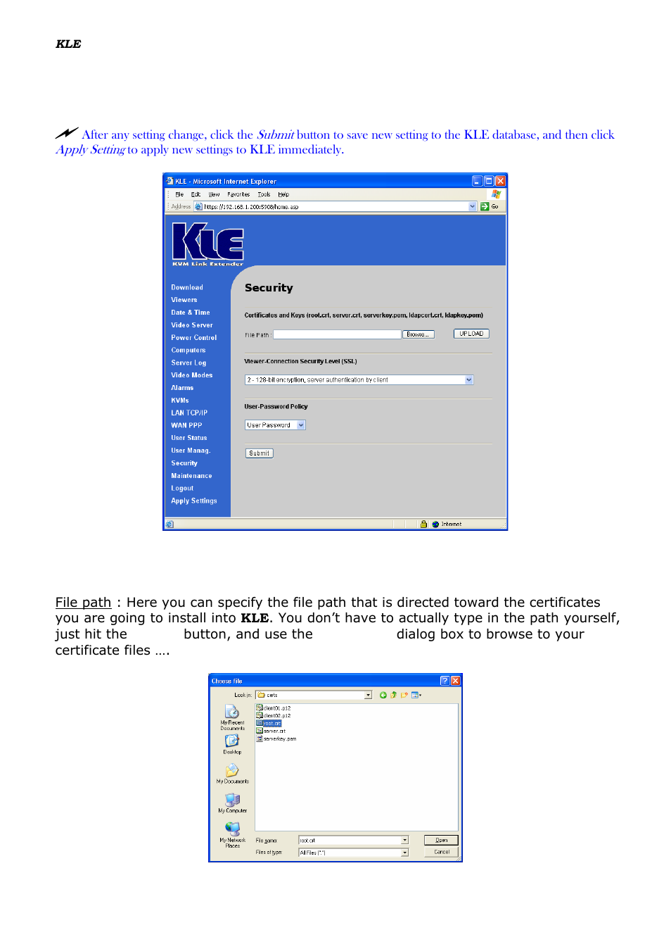Ecurity, Ertificates, Nstallation | Iewer, Ncryption and, Assword, Olicies | Linkskey LKV-IPM01 User Manual | Page 85 / 95
