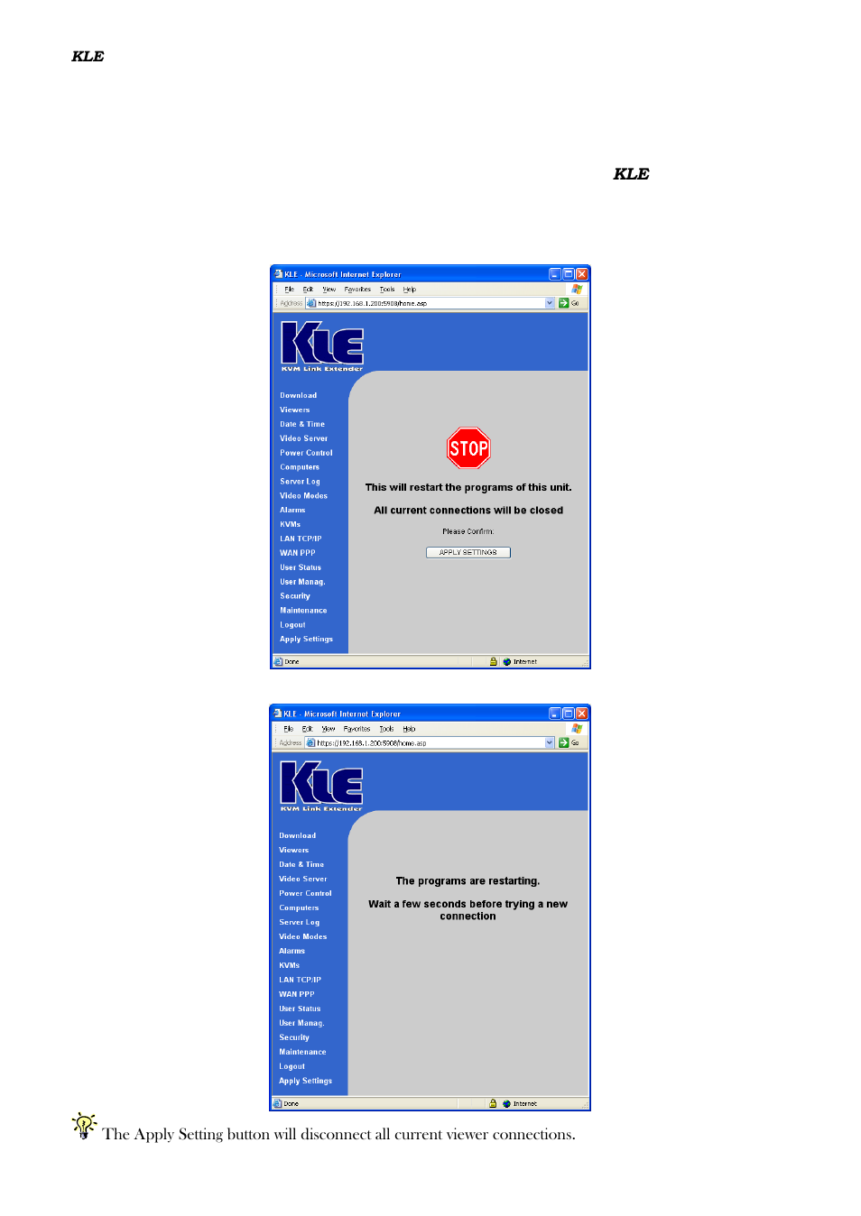 Apply settings – validate new settings, Pply, Ettings | Alidate, 19 apply settings, Validate new settings | Linkskey LKV-IPM01 User Manual | Page 94 / 95