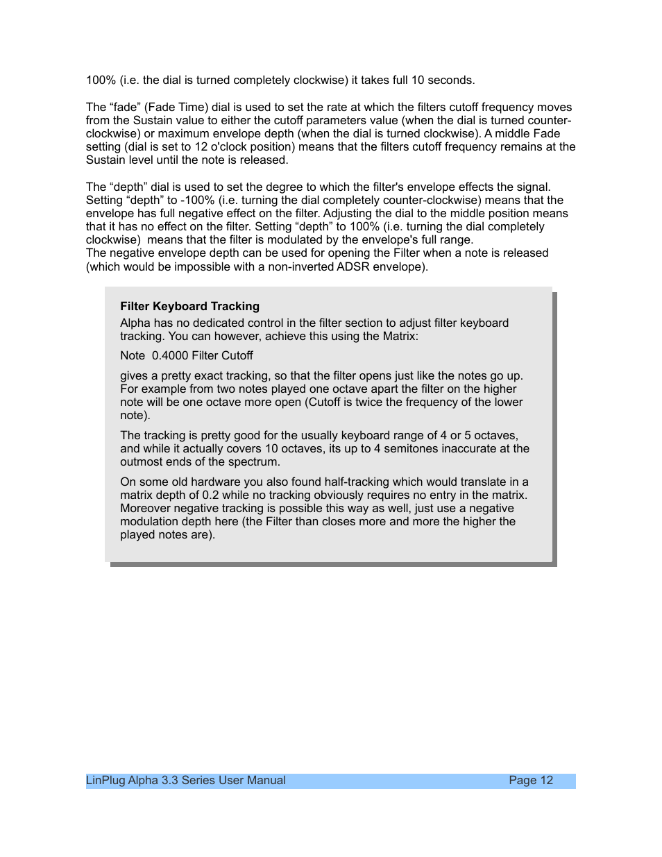 LinPlug Alpha User Manual | Page 12 / 33
