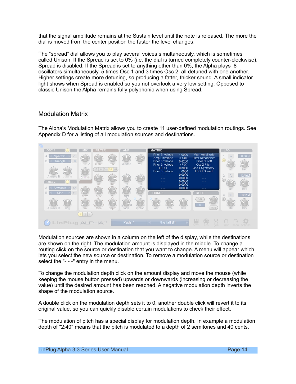 LinPlug Alpha User Manual | Page 14 / 33