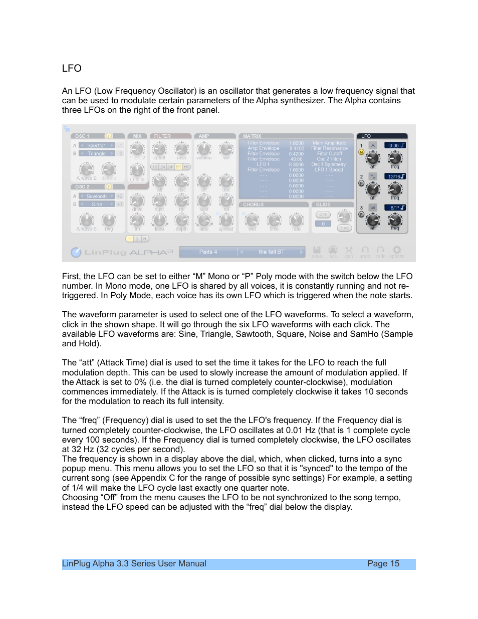 LinPlug Alpha User Manual | Page 15 / 33