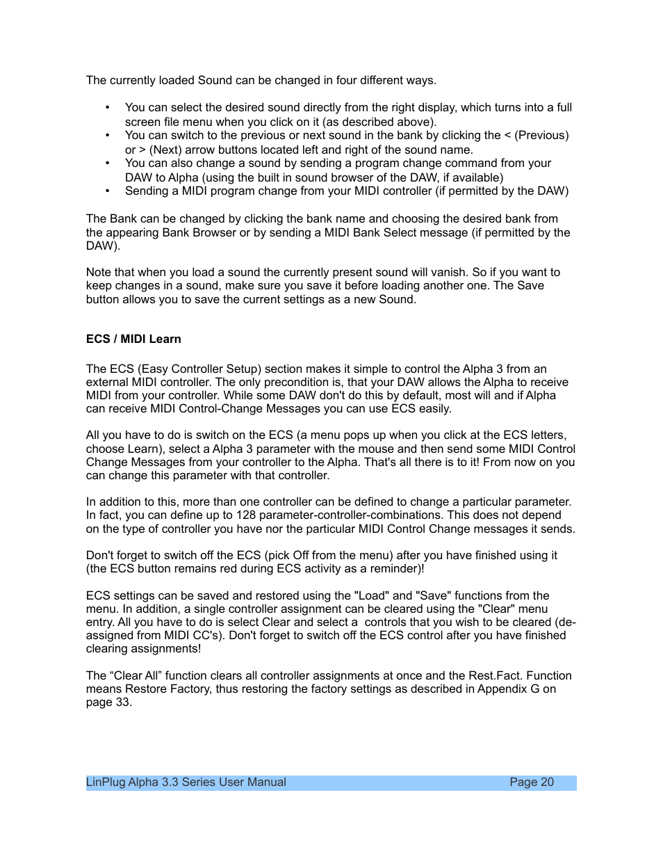 LinPlug Alpha User Manual | Page 20 / 33