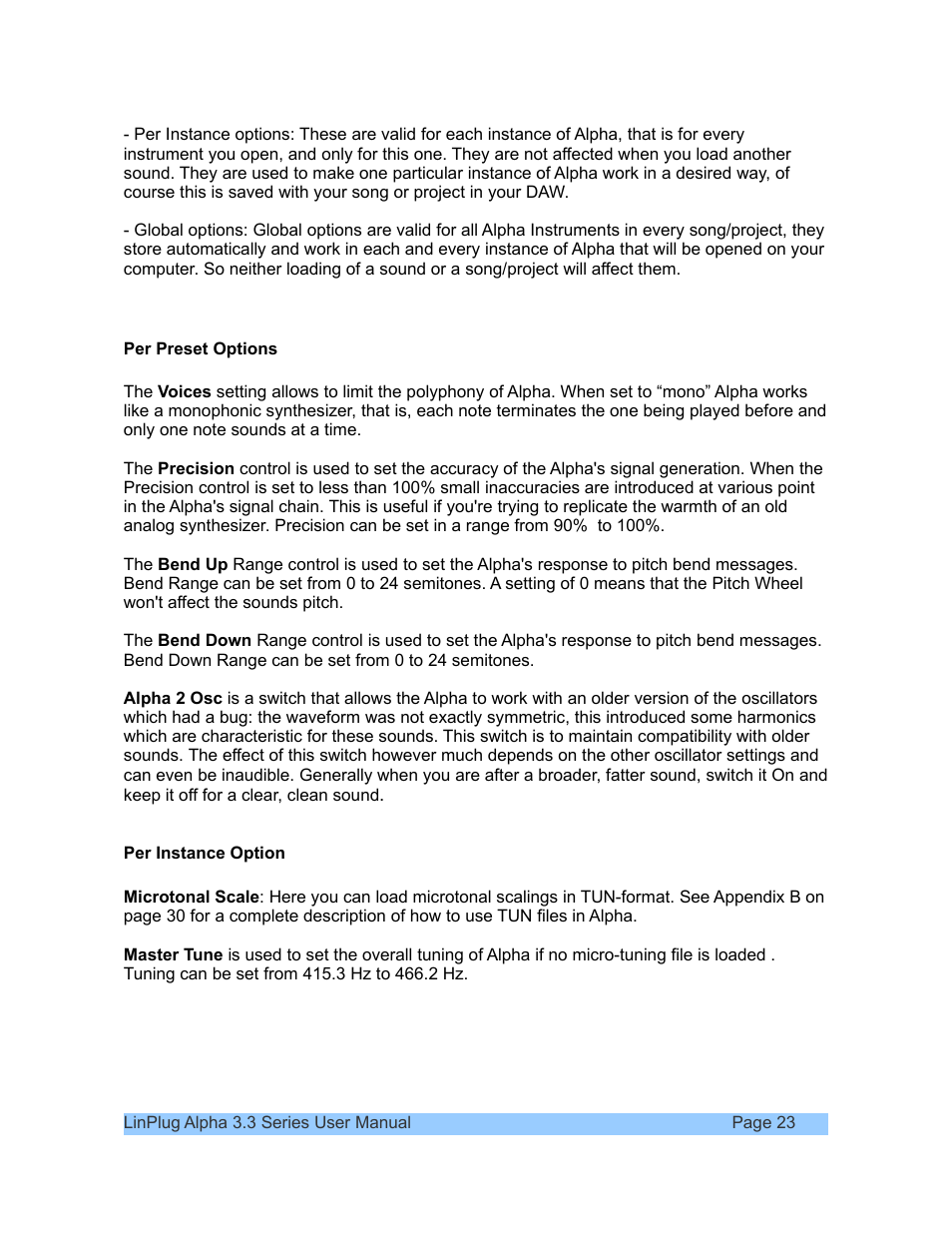 LinPlug Alpha User Manual | Page 23 / 33