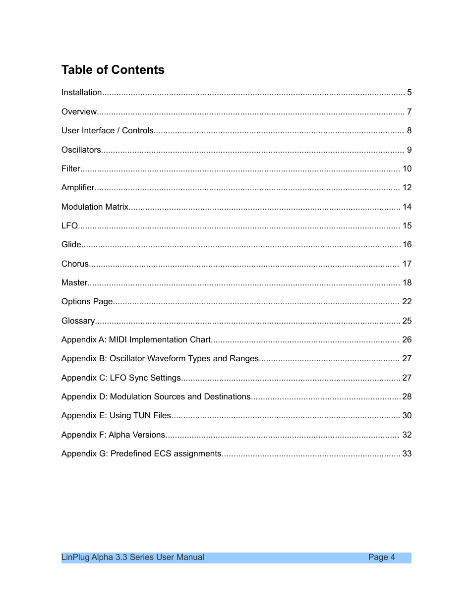 LinPlug Alpha User Manual | Page 4 / 33