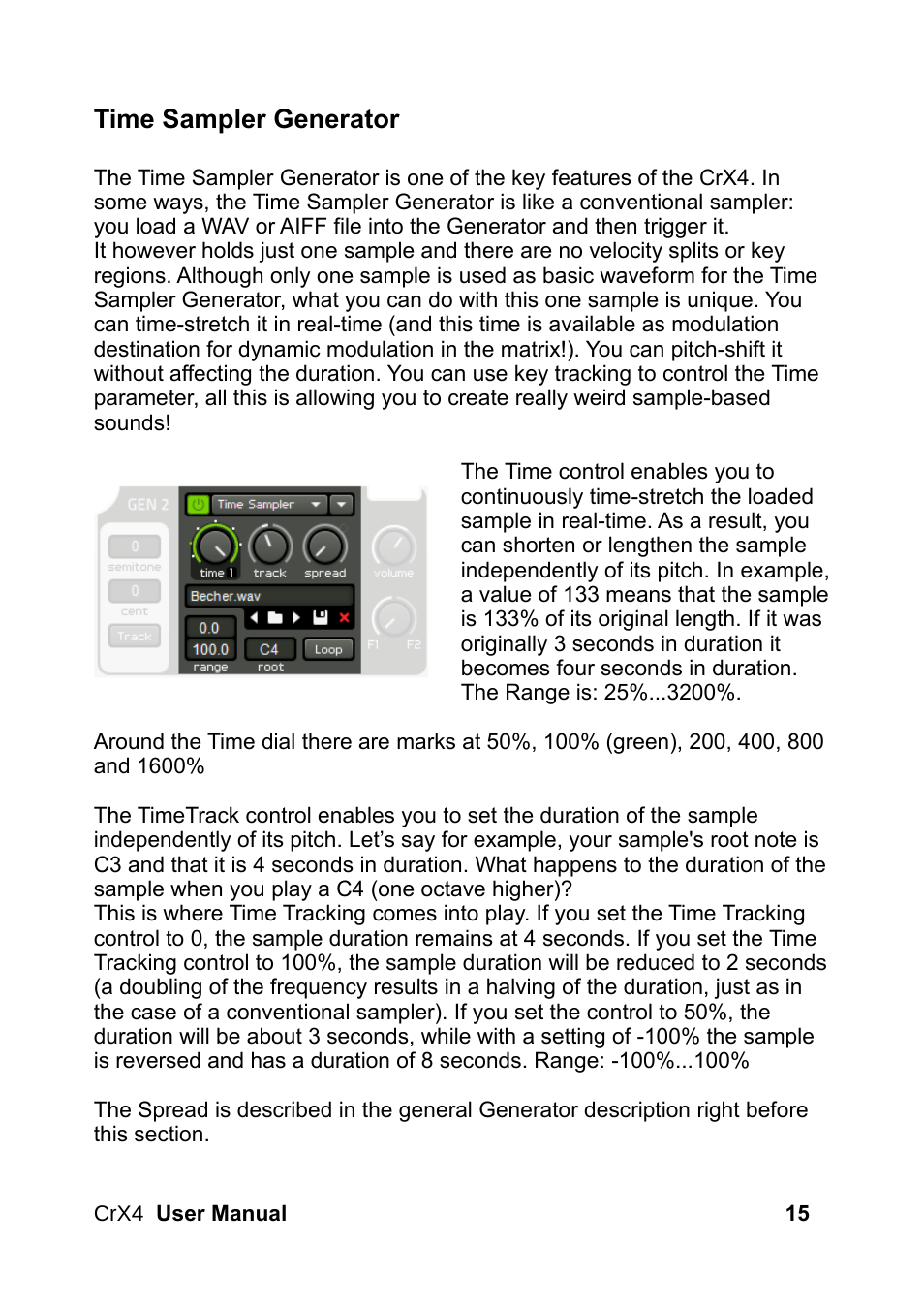 Time sampler generator | LinPlug CrX4 User Manual | Page 15 / 70