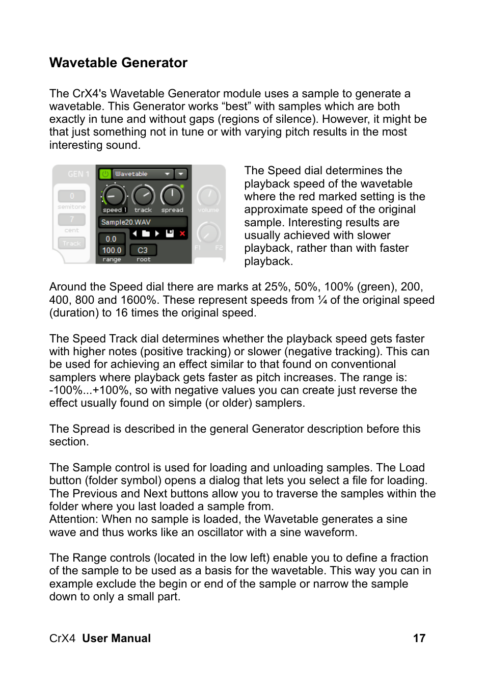 Wavetable generator | LinPlug CrX4 User Manual | Page 17 / 70