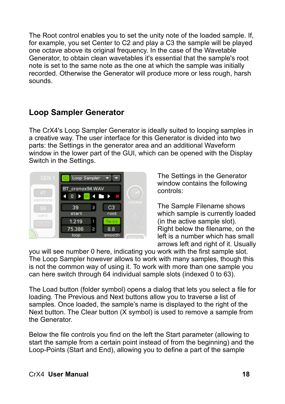 Loop sampler generator | LinPlug CrX4 User Manual | Page 18 / 70