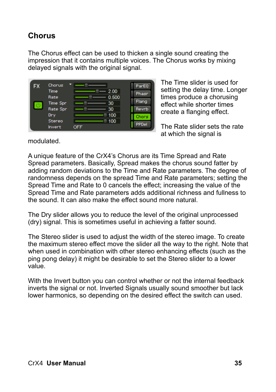 Chorus | LinPlug CrX4 User Manual | Page 35 / 70
