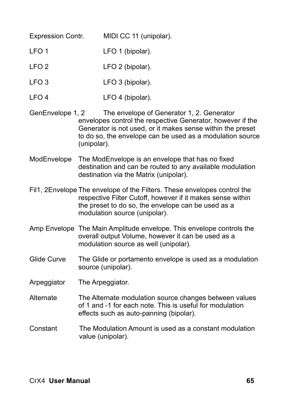 LinPlug CrX4 User Manual | Page 65 / 70