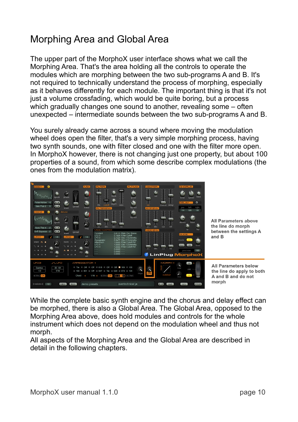 Morphing area and global area | LinPlug MorphoX User Manual | Page 10 / 48