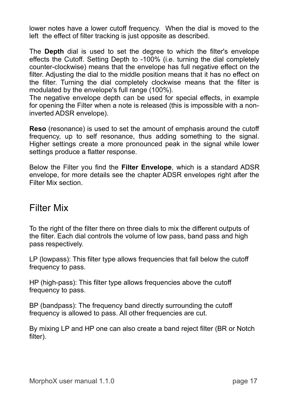 Filter mix | LinPlug MorphoX User Manual | Page 17 / 48