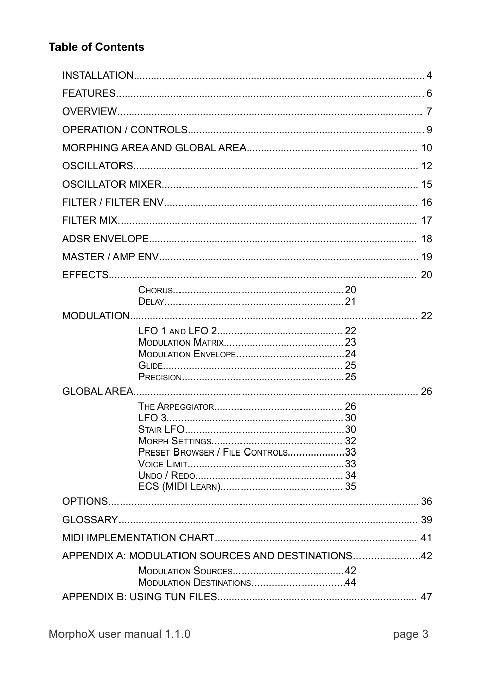 LinPlug MorphoX User Manual | Page 3 / 48