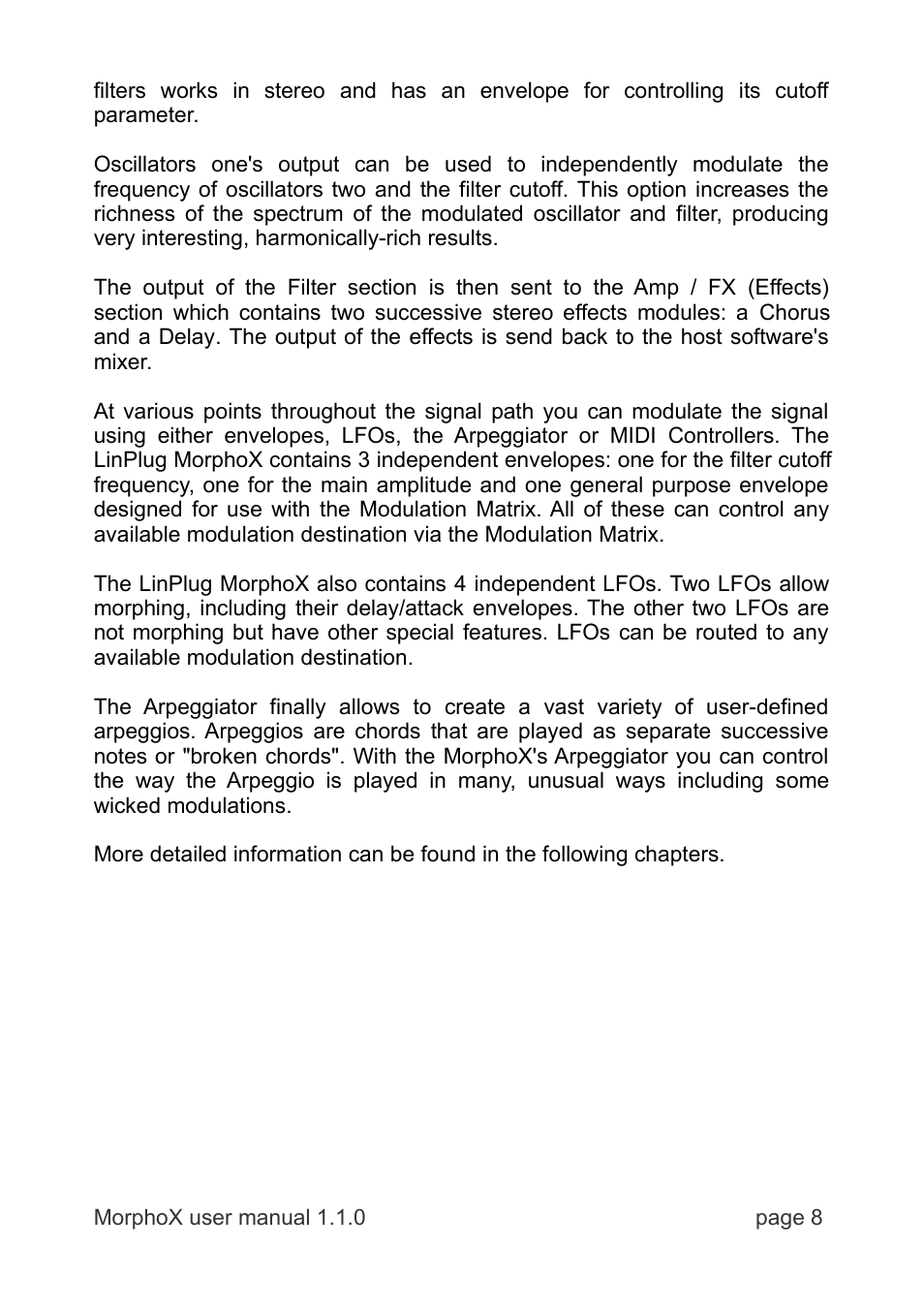 LinPlug MorphoX User Manual | Page 8 / 48