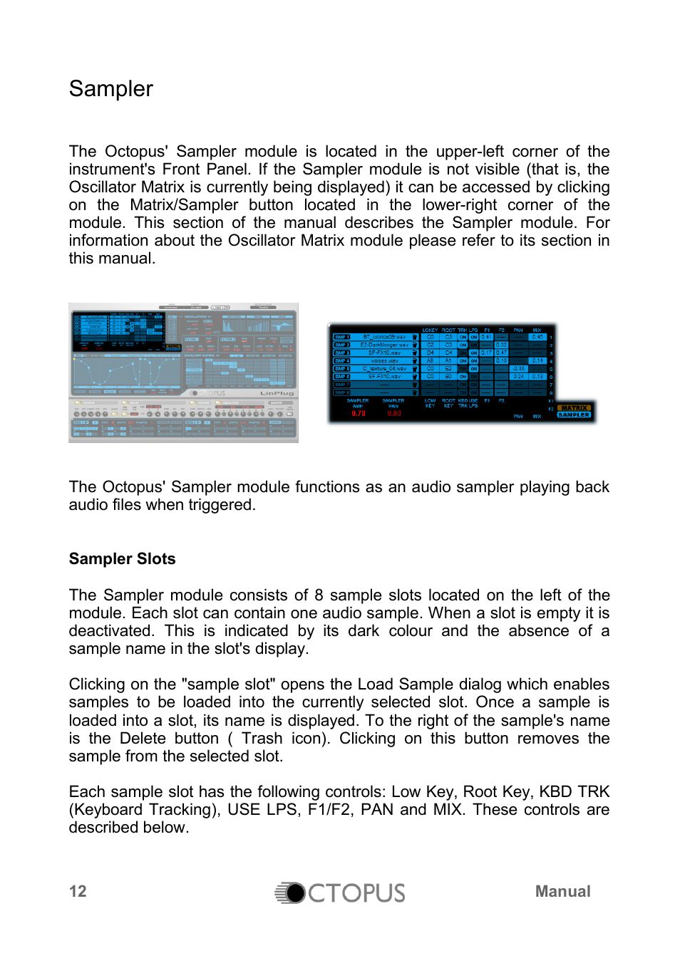 Sampler | LinPlug Octopus User Manual | Page 14 / 62