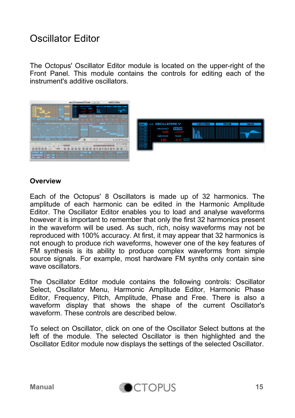 Oscillator editor | LinPlug Octopus User Manual | Page 17 / 62