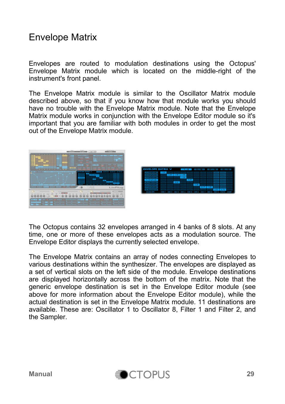 Envelope matrix | LinPlug Octopus User Manual | Page 31 / 62