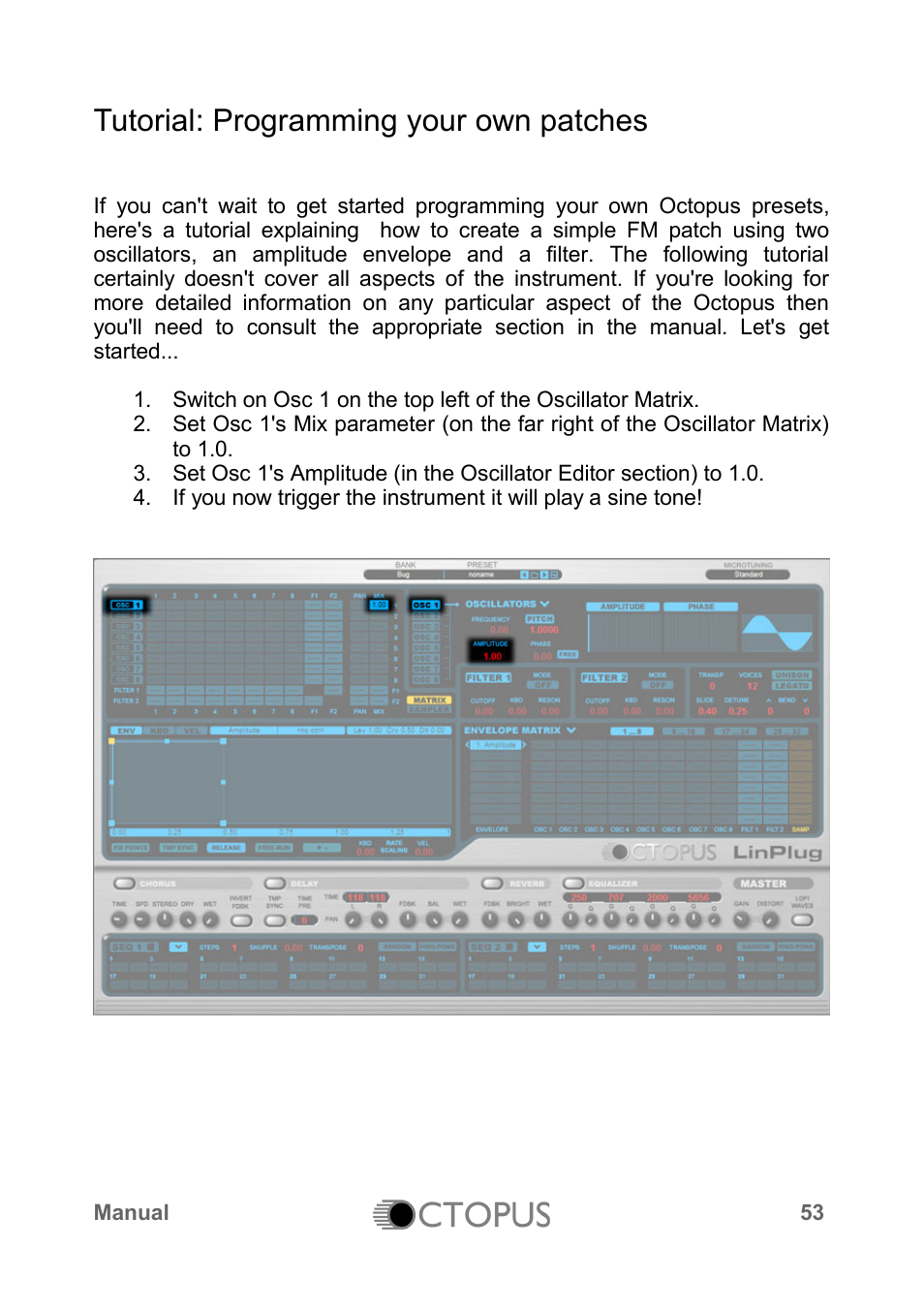 Tutorial: programming your own patches | LinPlug Octopus User Manual | Page 55 / 62