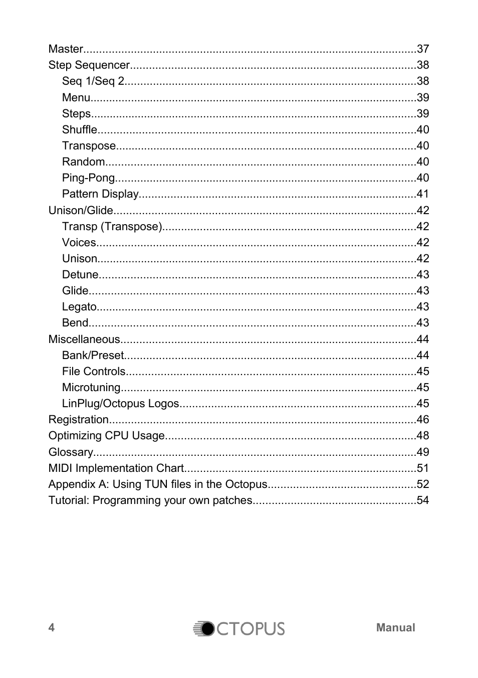 LinPlug Octopus User Manual | Page 6 / 62