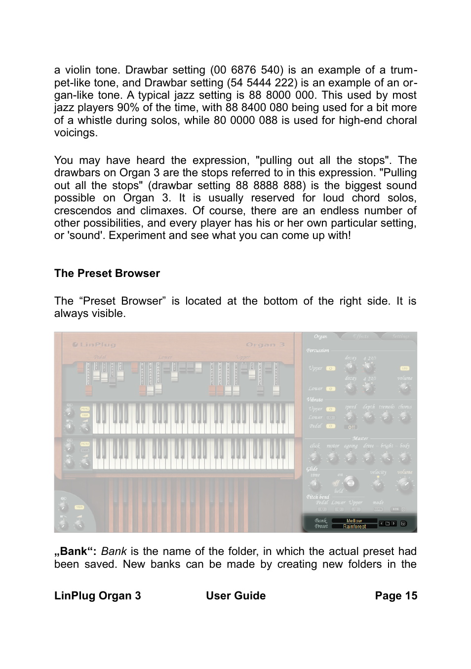 LinPlug Organ 3 User Manual | Page 15 / 46