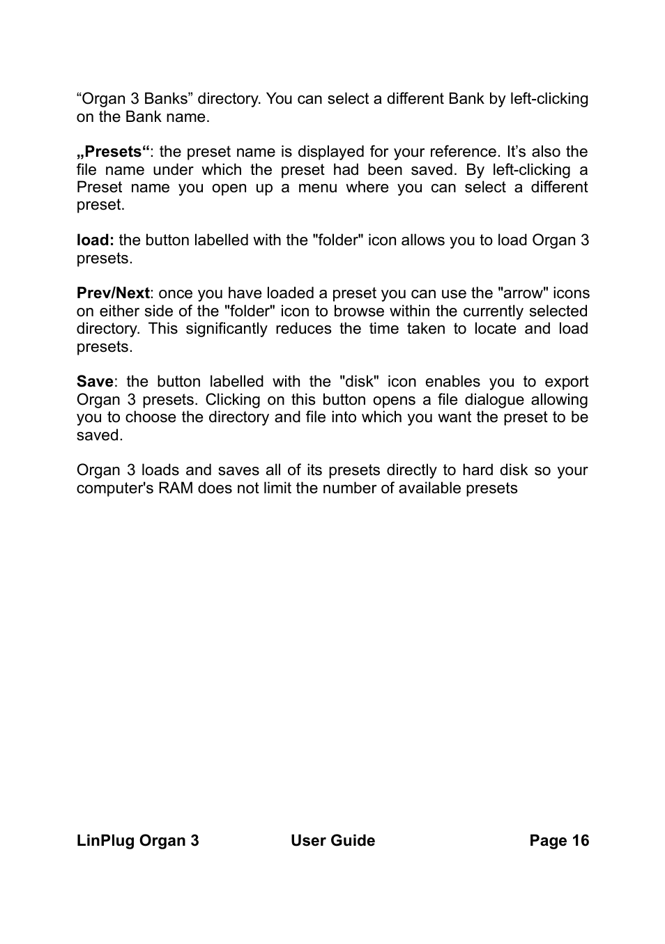 LinPlug Organ 3 User Manual | Page 16 / 46