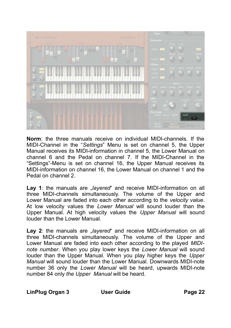 LinPlug Organ 3 User Manual | Page 22 / 46