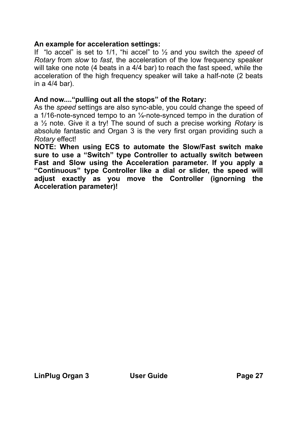 LinPlug Organ 3 User Manual | Page 27 / 46