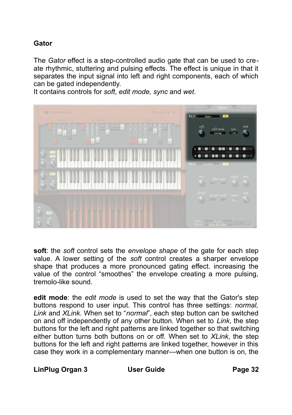 LinPlug Organ 3 User Manual | Page 32 / 46