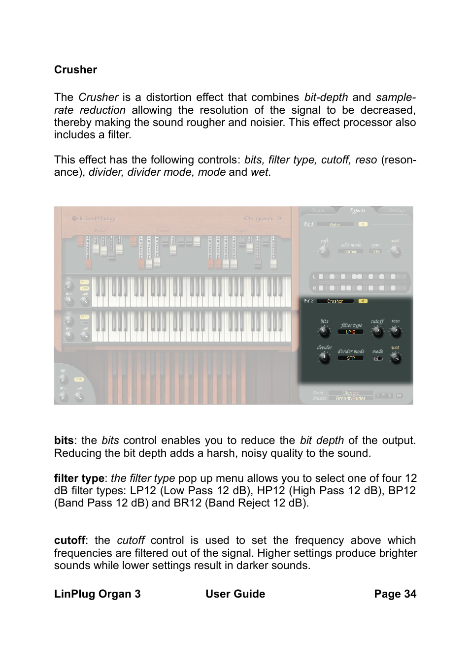 LinPlug Organ 3 User Manual | Page 34 / 46