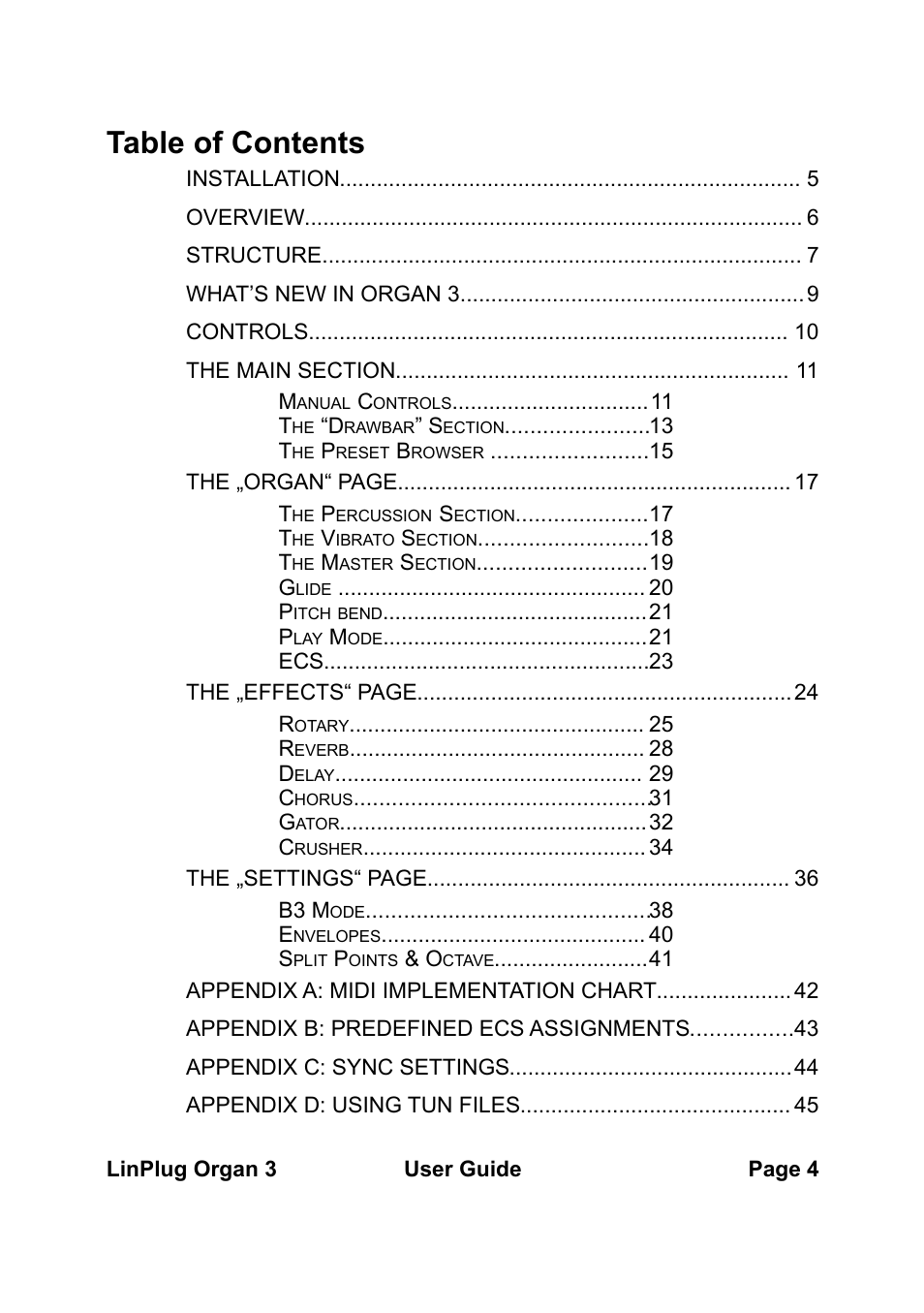 LinPlug Organ 3 User Manual | Page 4 / 46