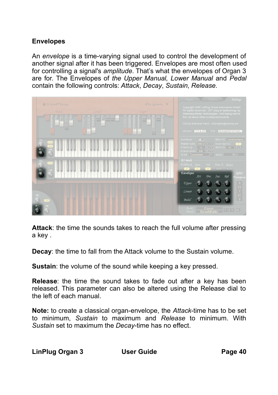 LinPlug Organ 3 User Manual | Page 40 / 46