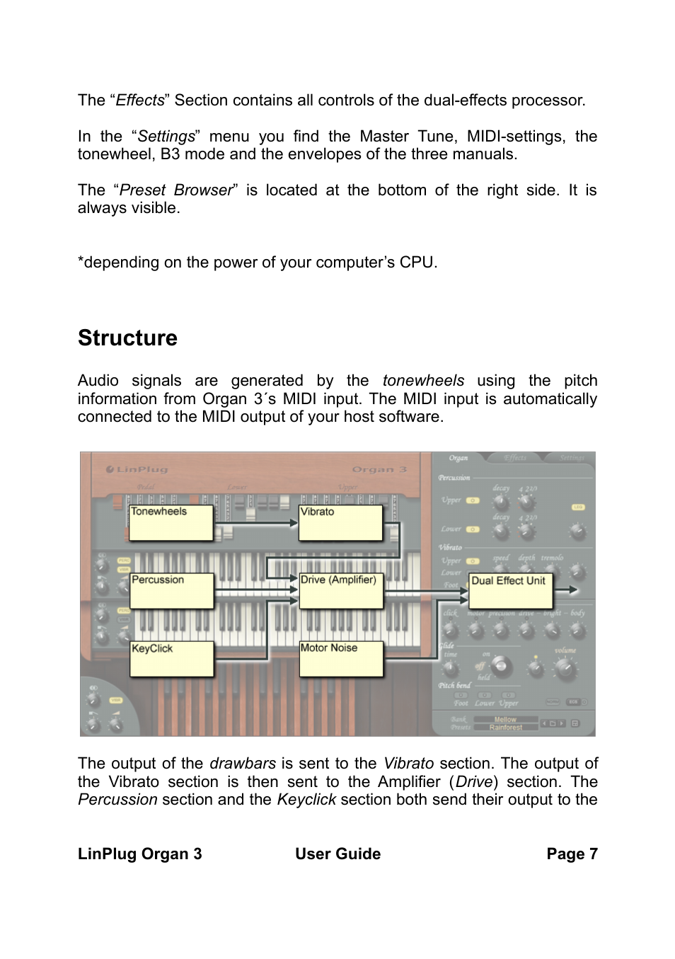 Structure | LinPlug Organ 3 User Manual | Page 7 / 46