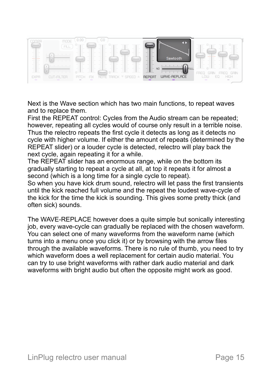 LinPlug relectro User Manual | Page 15 / 32