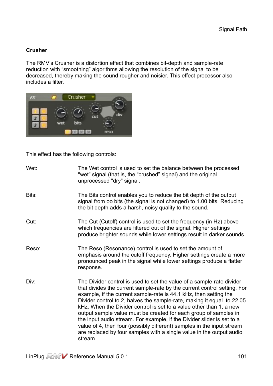 Crusher | LinPlug RMV User Manual | Page 101 / 154