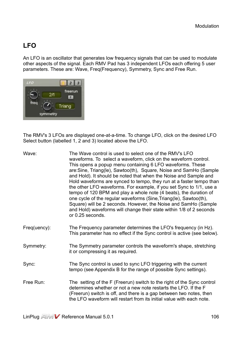 LinPlug RMV User Manual | Page 106 / 154