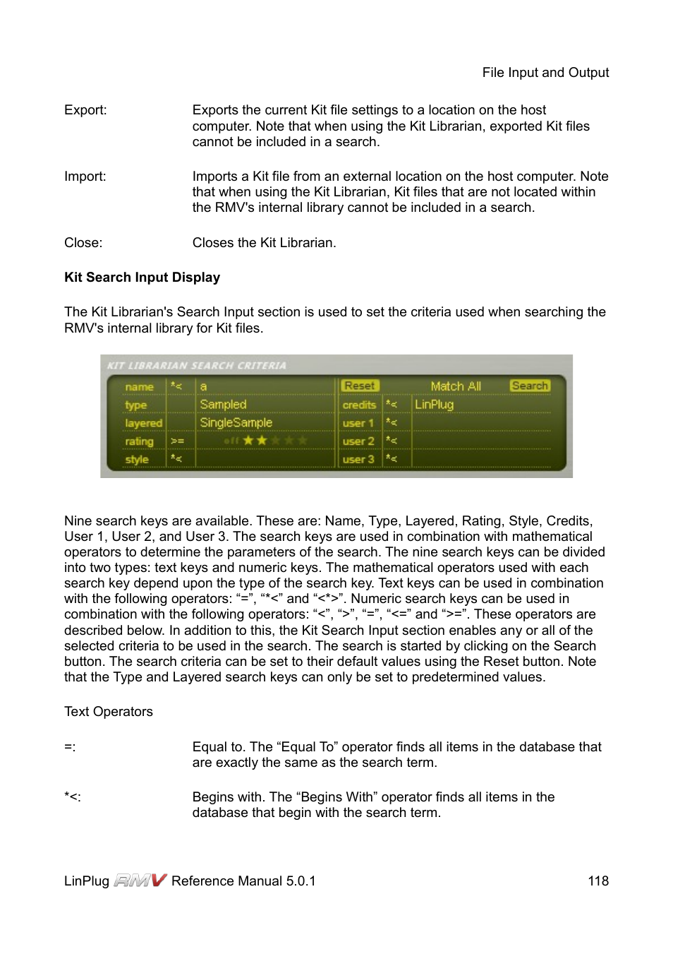 LinPlug RMV User Manual | Page 118 / 154