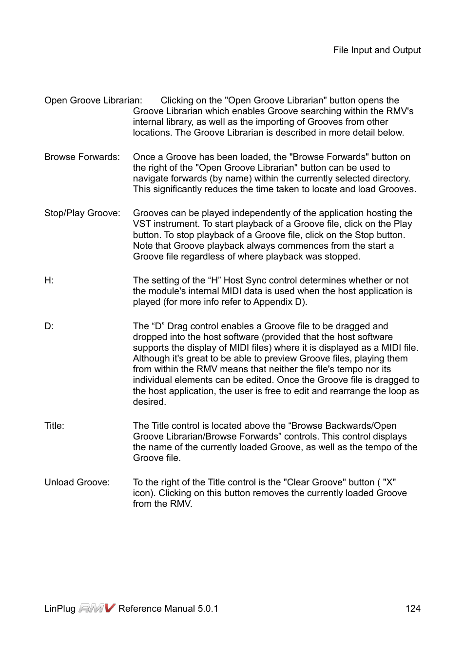LinPlug RMV User Manual | Page 124 / 154