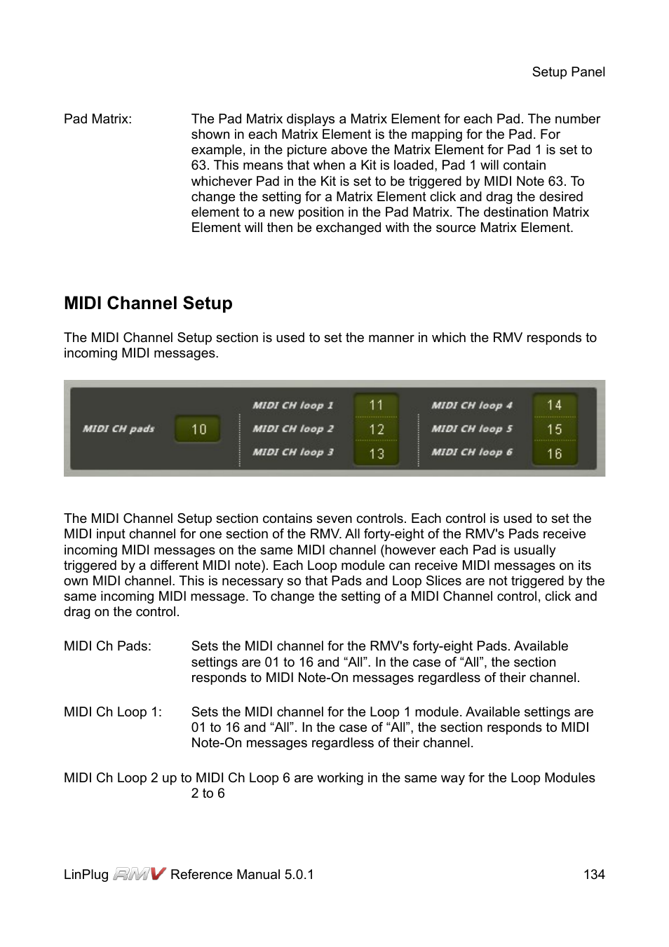 Midi channel setup | LinPlug RMV User Manual | Page 134 / 154