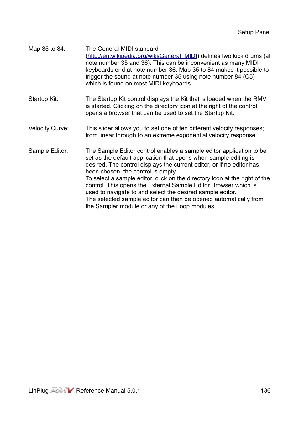 LinPlug RMV User Manual | Page 136 / 154