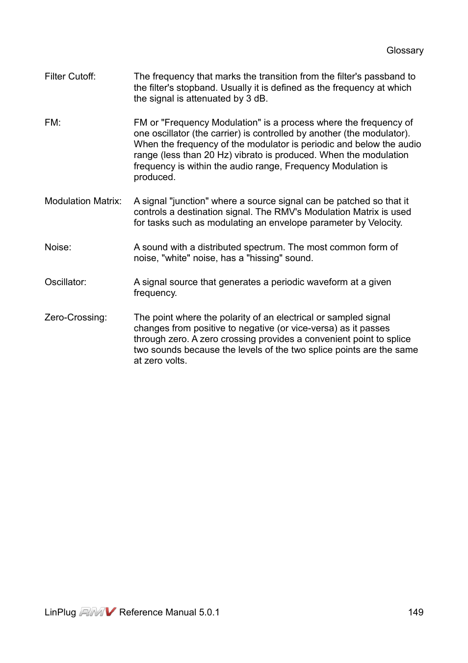 LinPlug RMV User Manual | Page 149 / 154