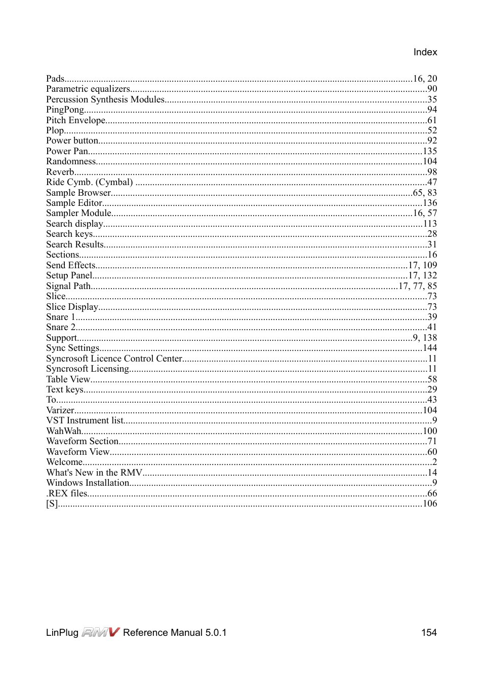 LinPlug RMV User Manual | Page 154 / 154